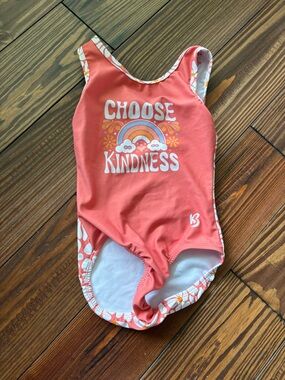 Girls' Coral 'Choose Kindness' One-Piece Leotard size 7/8